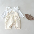Baby Girl's Loose Adjustable Suspender Romper