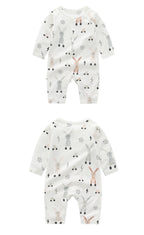 Light And Soft Bamboo Fiber Baby Jumpsuit Floral Animal Cute Print Spring Autumn Newborn Clothes Unisex Long Sleeve Baby Rompers For Boys Girls