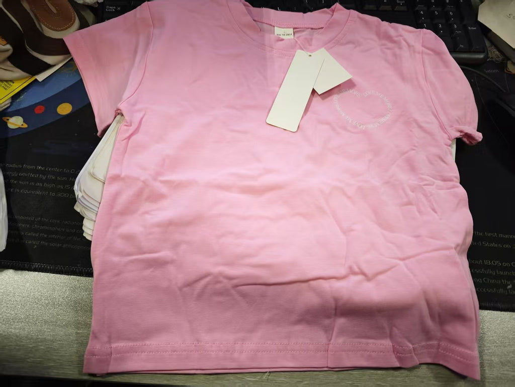 Heart Printing Short Sleeve Suit Korean Style Baby Boys' And Girls' Clothing Two-piece Set